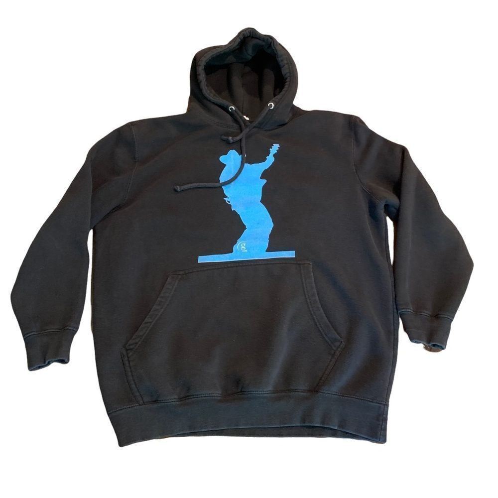 Lane Seven Black Graphic Hoodie Sweatshirt Guitar Man XL “G IS BACK”